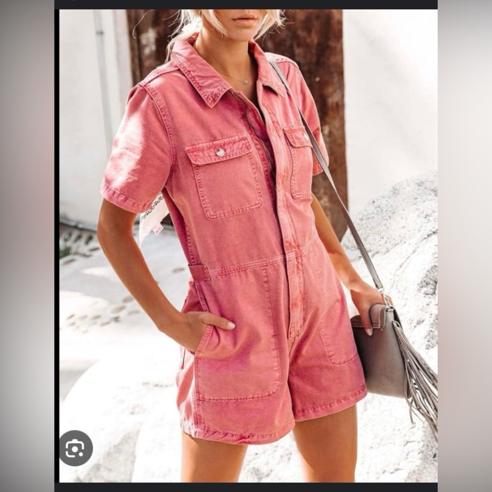 Red Vintage Looking Jumpsuit Romper
